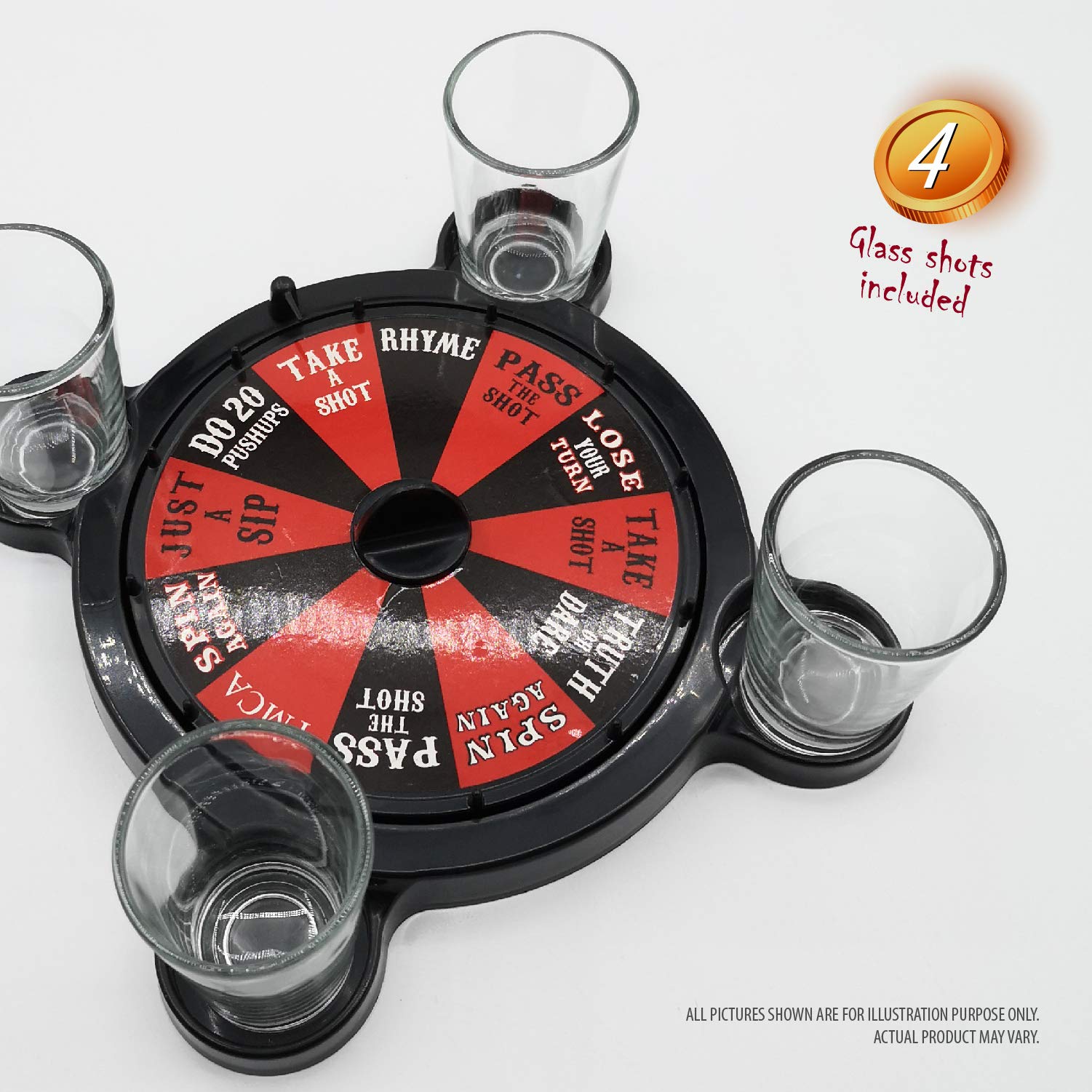 Roulette Shots Drinking Games Set for Adults Party with Glass Shots. Adult Buzzed Game. Best Fun Casino Night Party. 4 Players. Birthdays Halloween uno Man Caves Bachelorette Bachelor Cards Parties