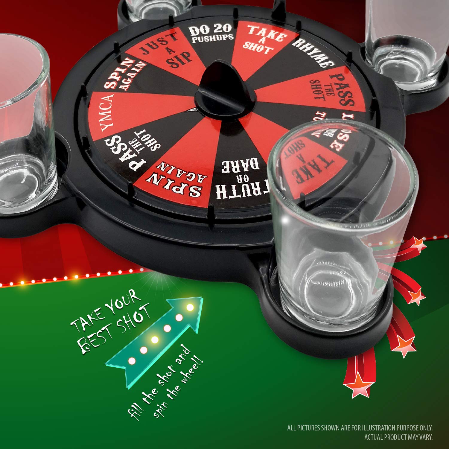 Roulette Shots Drinking Games Set for Adults Party with Glass Shots. Adult Buzzed Game. Best Fun Casino Night Party. 4 Players. Birthdays Halloween uno Man Caves Bachelorette Bachelor Cards Parties