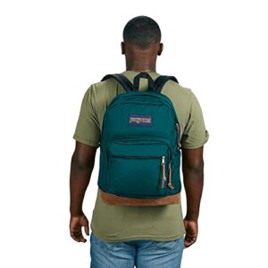 JanSport Right Pack Backpack - Durable Daypack with Padded 15" Laptop Sleeve, Spacious Main Compartment & Integrated Water Bottle Pocket - Deep Juniper