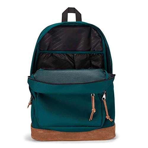 JanSport Right Pack Backpack - Durable Daypack with Padded 15" Laptop Sleeve, Spacious Main Compartment & Integrated Water Bottle Pocket - Deep Juniper