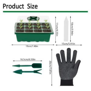 VDYXEW 12 Pack Seed Starter Tray, Humidity Adjustable Seed Starter Kit, Seed Starting Trays Mini Greenhouse Seed Trays for Germination Growing