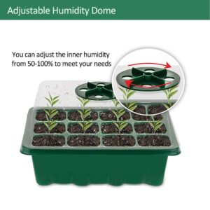 VDYXEW 12 Pack Seed Starter Tray, Humidity Adjustable Seed Starter Kit, Seed Starting Trays Mini Greenhouse Seed Trays for Germination Growing