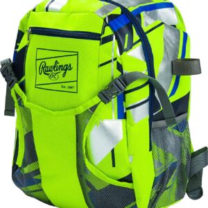 Rawlings | REMIX Backpack Equipment Bag | T-Ball & Youth Baseball / Softball | Green