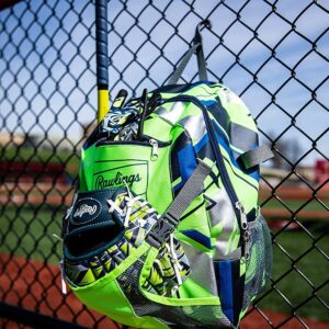 Rawlings | REMIX Backpack Equipment Bag | T-Ball & Youth Baseball / Softball | Green