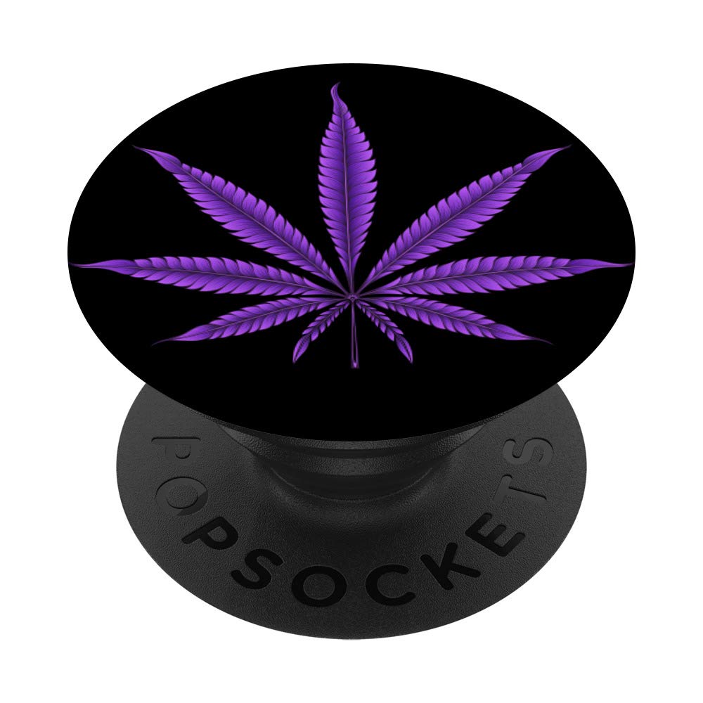 Marijuana Weed Purple Leaf CBD Medicine Pot Plant Cannabis PopSockets Swappable PopGrip