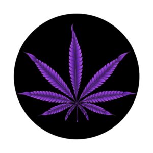 Marijuana Weed Purple Leaf CBD Medicine Pot Plant Cannabis PopSockets Swappable PopGrip