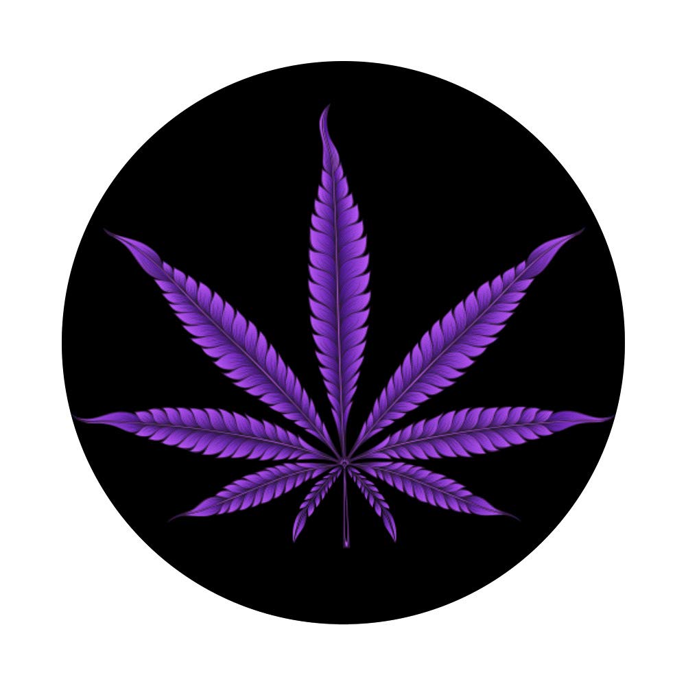 Marijuana Weed Purple Leaf CBD Medicine Pot Plant Cannabis PopSockets Swappable PopGrip