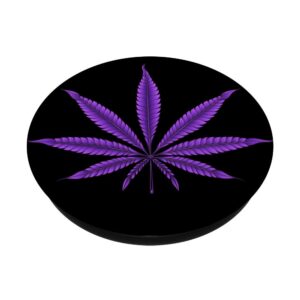 Marijuana Weed Purple Leaf CBD Medicine Pot Plant Cannabis PopSockets Swappable PopGrip