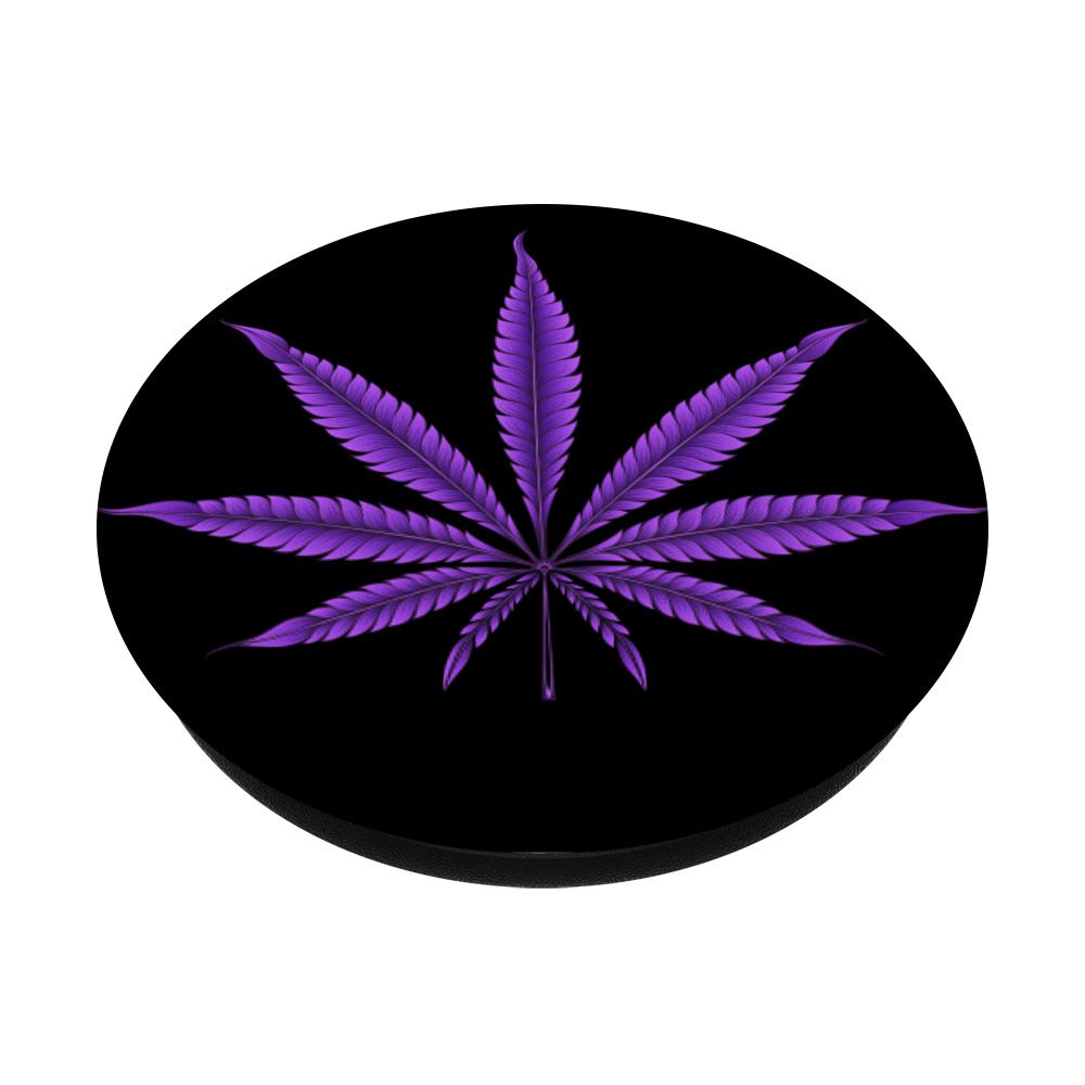 Marijuana Weed Purple Leaf CBD Medicine Pot Plant Cannabis PopSockets Swappable PopGrip