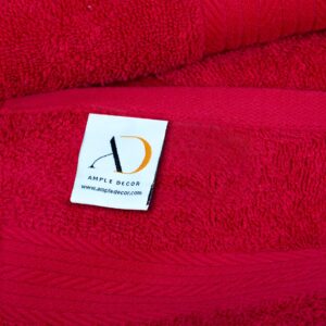 Ample Decor Hand Towel 18 X 28 Inch Pack of 4 600 GSM 100% Cotton, Soft Absorbent Thick Durable Premium Quality, for Hotel, Bathroom, Spa, Daily Use, Gym - Red