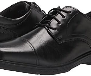 Nunn Bush Men's PRO Cap Toe Oxford with KORE Slip Resistant Comfort Technology, Black, 10.5 X-Wide