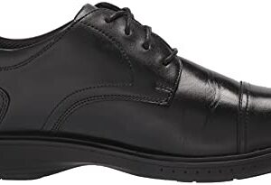 Nunn Bush Men's PRO Cap Toe Oxford with KORE Slip Resistant Comfort Technology, Black, 10.5 X-Wide