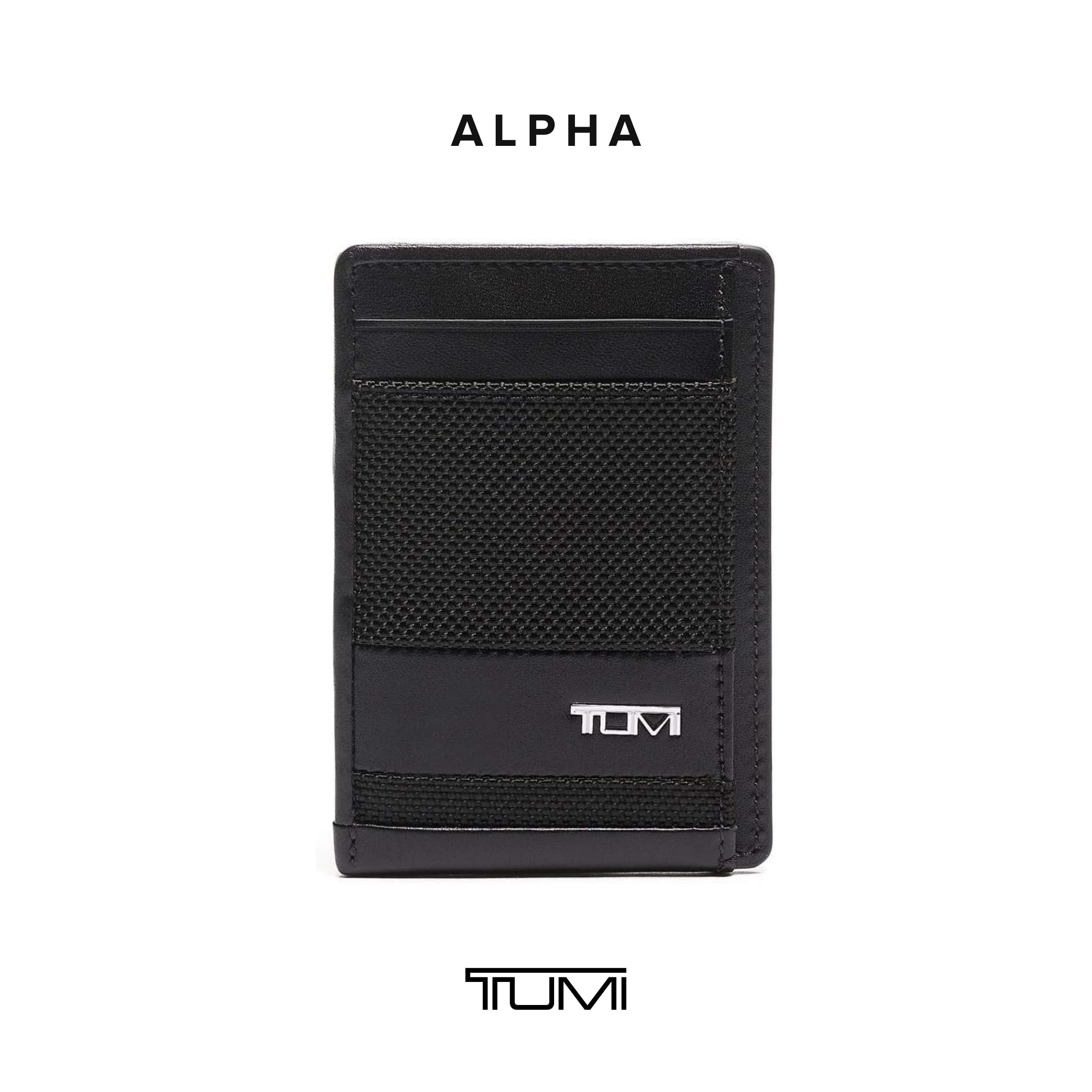 TUMI - Alpha Money Clip Card Case - Credit Card Wallet - Stylish Cash & Money Clip - 2.9" X 4.1" X 0.6" - Black