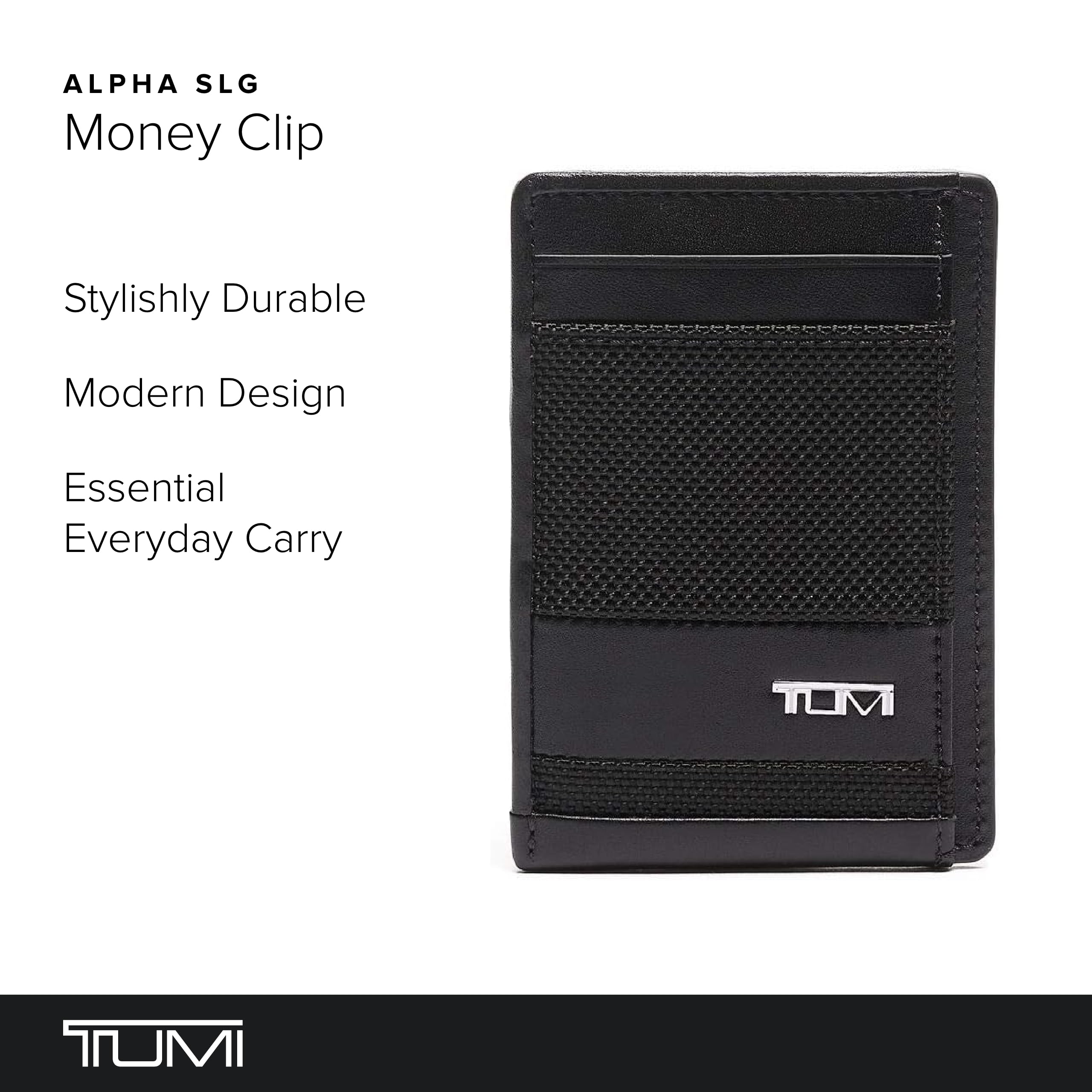 TUMI - Alpha Money Clip Card Case - Credit Card Wallet - Stylish Cash & Money Clip - 2.9" X 4.1" X 0.6" - Black