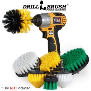 Drill Brush Power Scrubber by Useful Products - Carpet Cleaner - Toilet Bowl Cleaner - Kitchen Set - Car Cleaning Kit - Glass Cleaner - Upholstery Cleaner - Bathroom Cleaner - Shower Cleaner