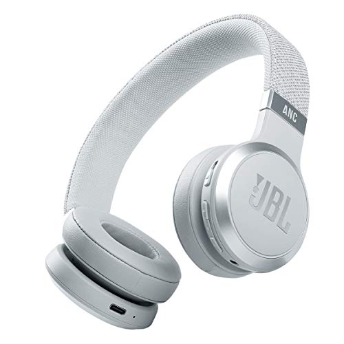 JBL Live 460NC - Wireless On-Ear Noise Cancelling Headphones with Long Battery Life and Voice Assistant Control - White, Medium