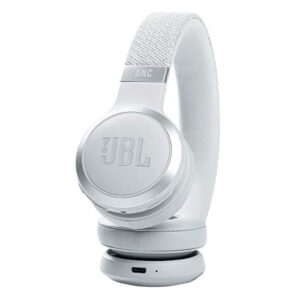 JBL Live 460NC - Wireless On-Ear Noise Cancelling Headphones with Long Battery Life and Voice Assistant Control - White, Medium