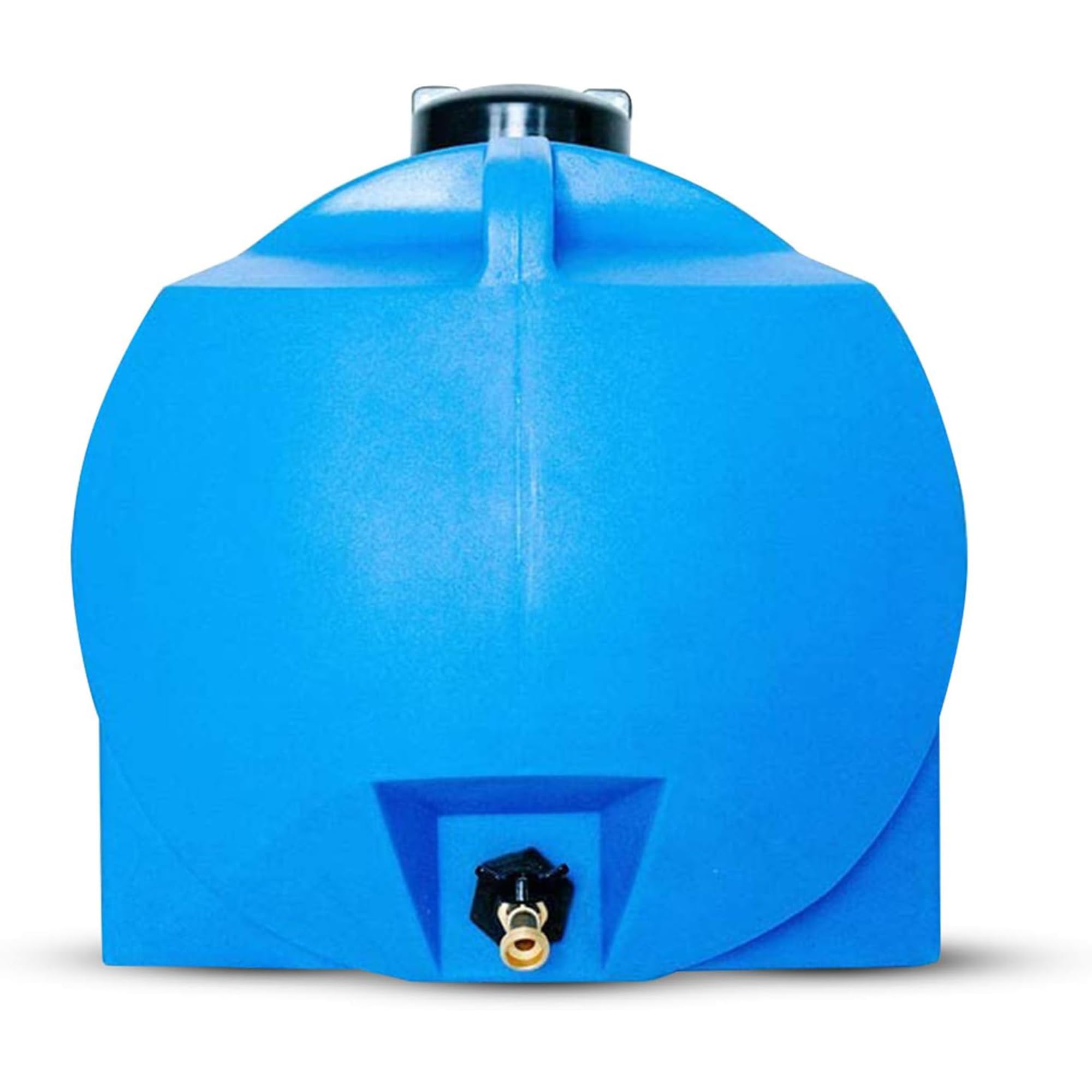 WaterPrepared 35 Gallon Utility Water Tank with Large Cap for Easy Filling, 3/4 Inch Brass Spigot, 2 Built in Strapping Points and 2 Handles, Blue