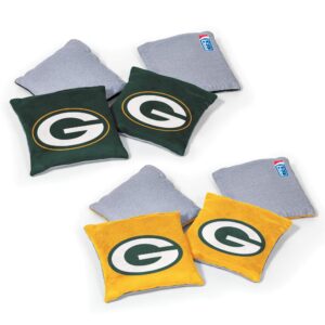wild sports nfl green bay packers 8pk dual sided bean bags, team color