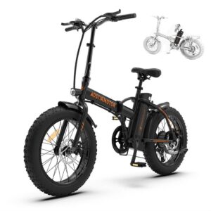 aostirmotor 500w(peak 550w) folding electric bike for adults,36v 13ah battery ebike 25mph 20" x 4.0" fat tire foldable electric bicycle long range 28+ miles with 7-speed