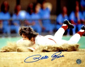 pete rose dive authentic autographed signed 8x10 photo cincinnati reds pr holo