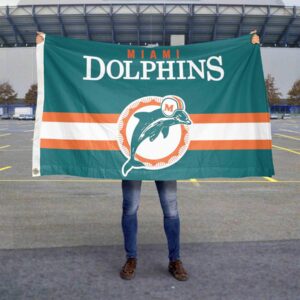 Dolphins Throwback Vintage Retro 3x5 Banner Flag