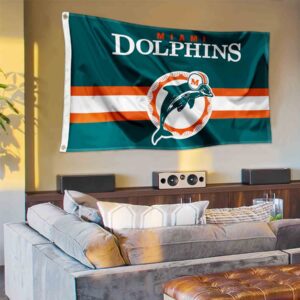 Dolphins Throwback Vintage Retro 3x5 Banner Flag