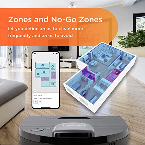 Neato D10 Intelligent Robot Vacuum Cleaner–LaserSmart Nav, Smart Mapping, Cleaning Zones, WiFi Connected, 300-min runtime, Powerful Suction, Max Clean, Edges, Corners & Pet Hair, XXL Dustbin, Alexa