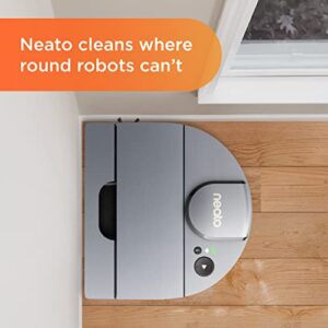 Neato D10 Intelligent Robot Vacuum Cleaner–LaserSmart Nav, Smart Mapping, Cleaning Zones, WiFi Connected, 300-min runtime, Powerful Suction, Max Clean, Edges, Corners & Pet Hair, XXL Dustbin, Alexa