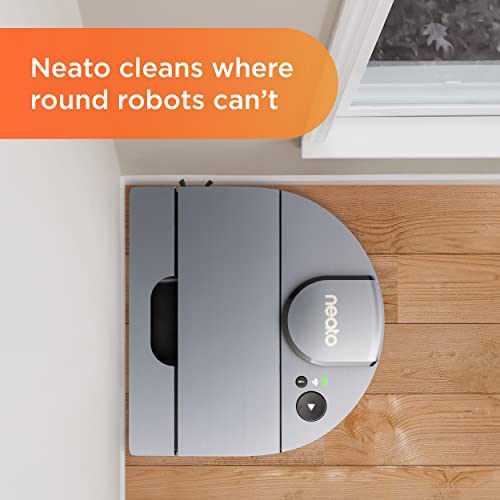 Neato D10 Intelligent Robot Vacuum Cleaner–LaserSmart Nav, Smart Mapping, Cleaning Zones, WiFi Connected, 300-min runtime, Powerful Suction, Max Clean, Edges, Corners & Pet Hair, XXL Dustbin, Alexa