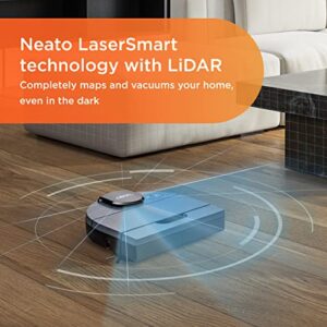 Neato D10 Intelligent Robot Vacuum Cleaner–LaserSmart Nav, Smart Mapping, Cleaning Zones, WiFi Connected, 300-min runtime, Powerful Suction, Max Clean, Edges, Corners & Pet Hair, XXL Dustbin, Alexa