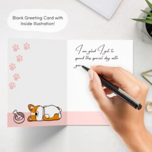 ALY LOU Corgi Anniversary Card for Boyfriend Husband, Funny Birthday Card for Him Her, Sarcastic Adult Card for Wife Girlfriend, Dirty Greeting Card - I Love You With All My Butt