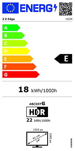 Z-Edge 24-inch Curved Gaming Monitor 180Hz Refresh Rate, 1ms MPRT, FHD 1080 Gaming Monitor, R1650 Curved, UG24 AMD Freesync Premium Display