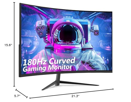 Z-Edge 24-inch Curved Gaming Monitor 180Hz Refresh Rate, 1ms MPRT, FHD 1080 Gaming Monitor, R1650 Curved, UG24 AMD Freesync Premium Display