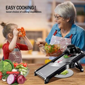 Masthome Professional Mandoline Slicer Stainless Steel Adjustable Blade,Food Cutter for Vegetable Fruit Cheese,Kitchen Food Blade Onion Cutter with Food Holder and Cut Resistant Glove