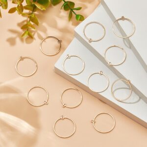 BENECREAT 20pcs 18K Real Gold Plated Round Beading Hoop Earring Finding Components for Jewelry Making, Wedding Mother's Day Festival Gift DIY, 27.5x25mm