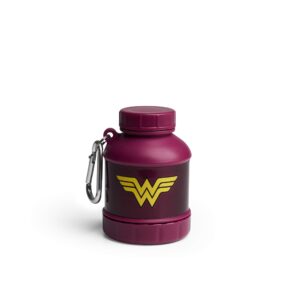 justice league protein powder storage container 50g protein shaker bottle funnel â€“ 110ml bpa free wonder woman gifts dc comics protein shakes bottle storage for women