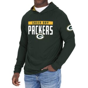 officially licensed zubaz men's nfl solid hoodie with team color camo lines, green bay packers, size large