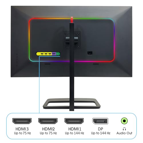 Sceptre IPS 32 inch QHD LED Monitor HDR400 2560x1440 HDMI DisplayPort up to 144Hz 1ms Height Adjustable Gaming Blinders included, Build-in Speakers Gunmetal Black 2021 (E325B-QPN168+)