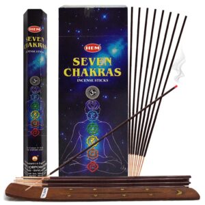 7 Chakra Incense Sticks and Incense Stick Holder Bundle Insence Insense Hem Incense Sticks