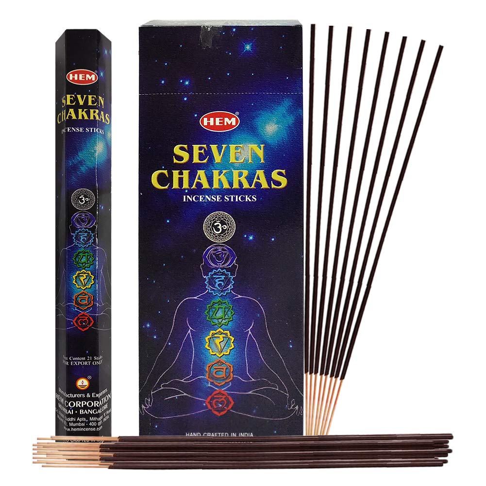 7 Chakra Incense Sticks and Incense Stick Holder Bundle Insence Insense Hem Incense Sticks