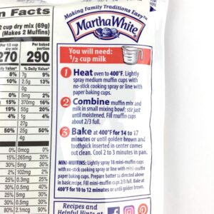 Generic Martha White Birthday Cake Muffin Mix 7.4 Oz (4 Bags) with Miss J’s Handy Kitchen Measurements Chart for Refrigerator-Bundle of 5