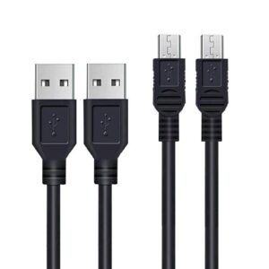 6.6Ft Charger Cable for PS3 Controller, 2Pack Long Mini USB Data Sync Transfer Charging Cord Compatible with Playstation 3, PS3 Slim, PS Move Controller