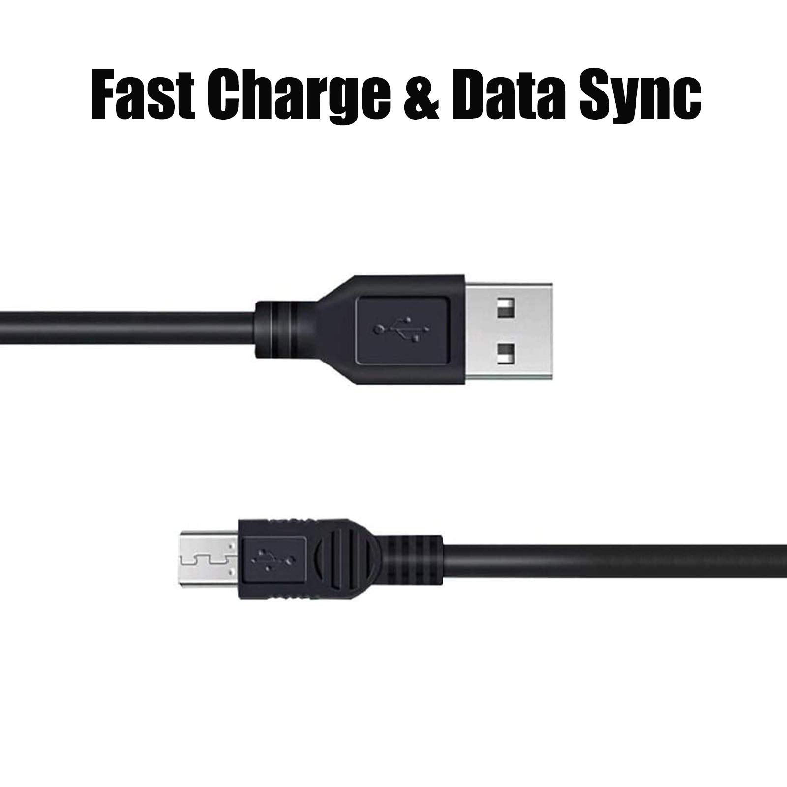 6.6Ft Charger Cable for PS3 Controller, 2Pack Long Mini USB Data Sync Transfer Charging Cord Compatible with Playstation 3, PS3 Slim, PS Move Controller