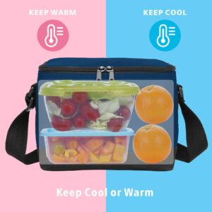 BuyAgain Lunch Bag, 600D Poly Small 6 Can Insulated Reusable Lunch Cooler Bag PEVA Water-resistant Lining for Women Men Adult Work, Navy Blue