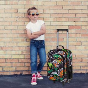 Kids Luggage for Boys, Dinosaur Rolling Travel Carry on Suitcase for Toddler Children with Wheels