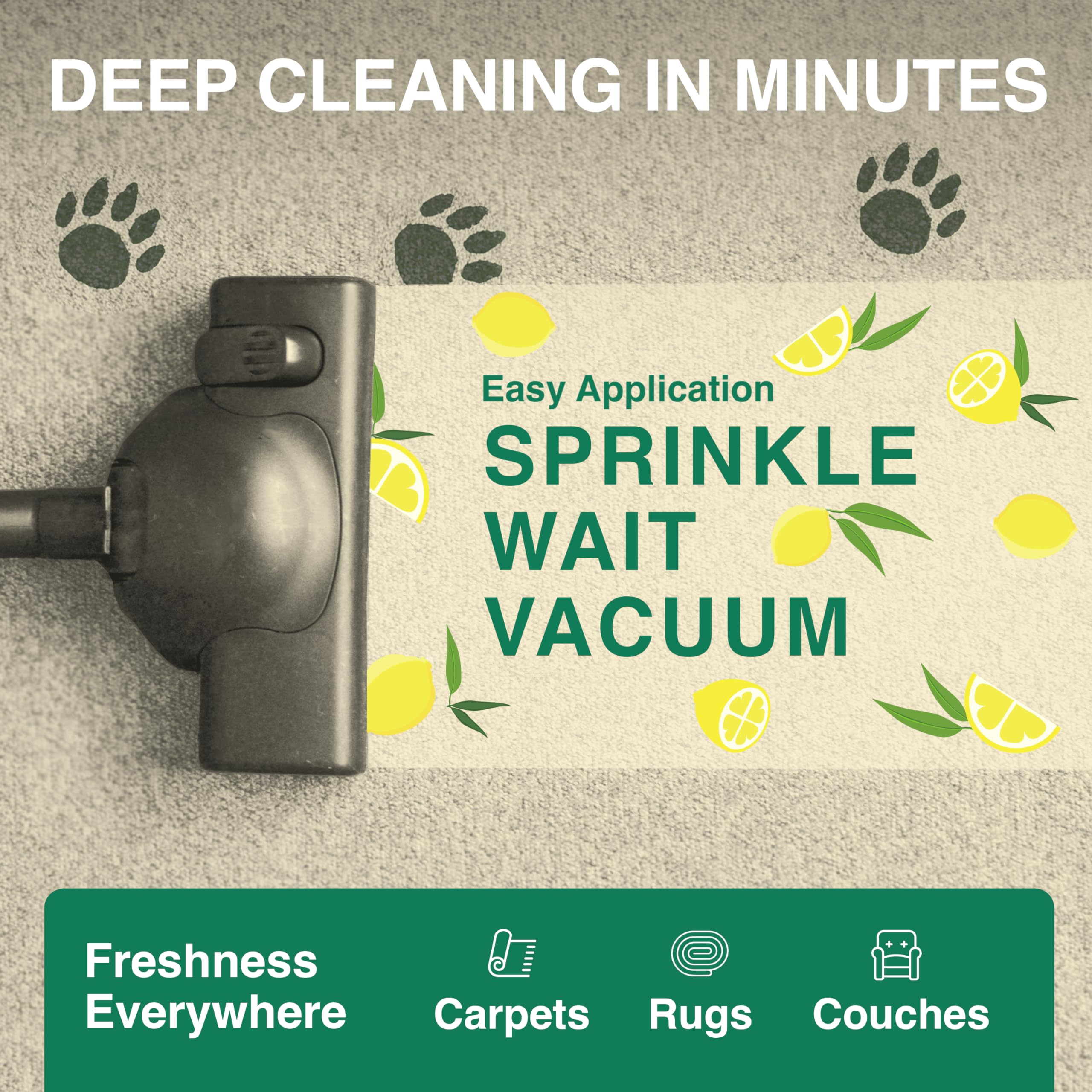 Good Natured Brand | Carpet Freshener & Deodorizer Powder | Pet Odor Eliminator for Strong Odor & Pet Urine | Fresh Natural Lemon & Eucalyptus Scent | Biodegradable, Safe for Homes with Pets - 70oz