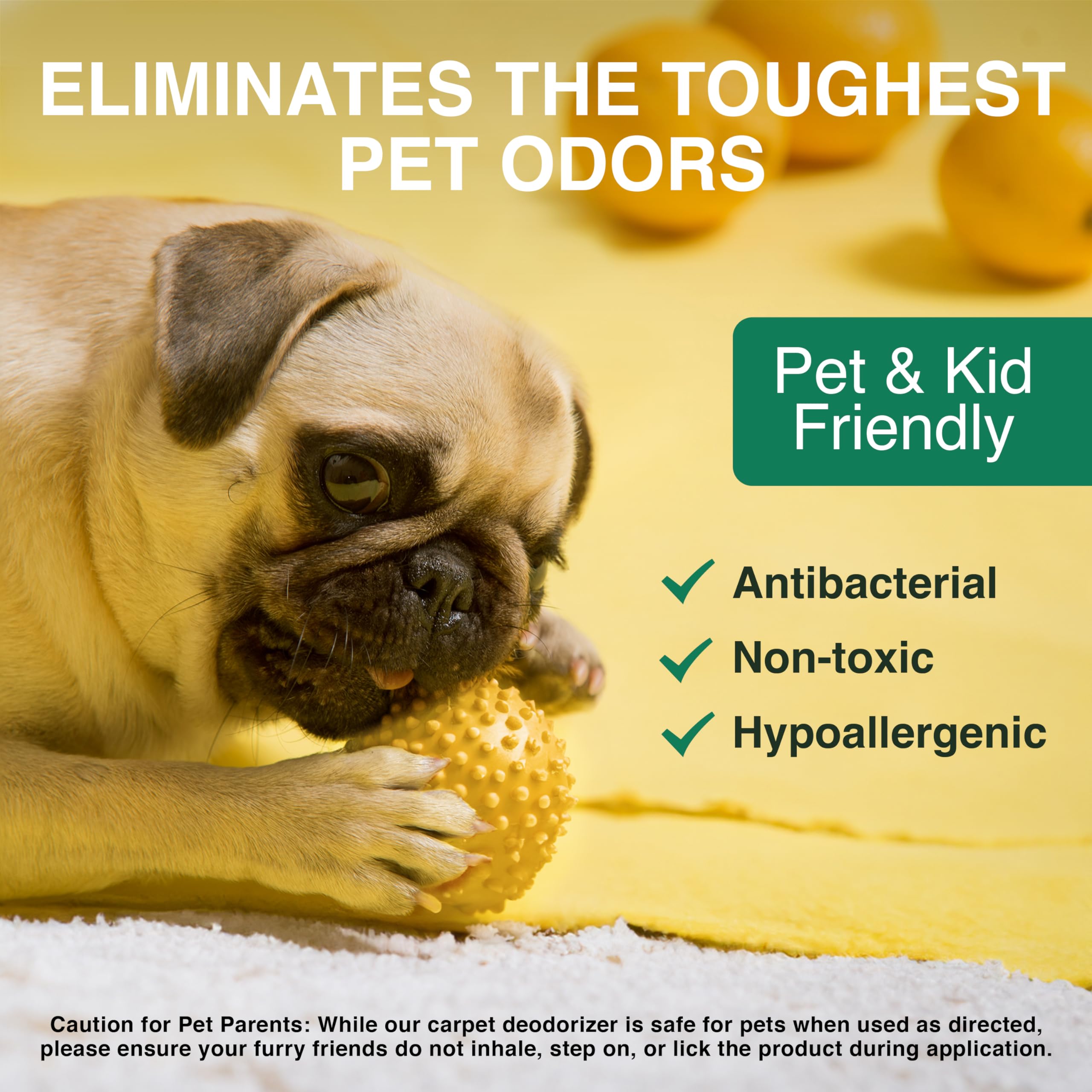 Good Natured Brand | Carpet Freshener & Deodorizer Powder | Pet Odor Eliminator for Strong Odor & Pet Urine | Fresh Natural Lemon & Eucalyptus Scent | Biodegradable, Safe for Homes with Pets - 70oz