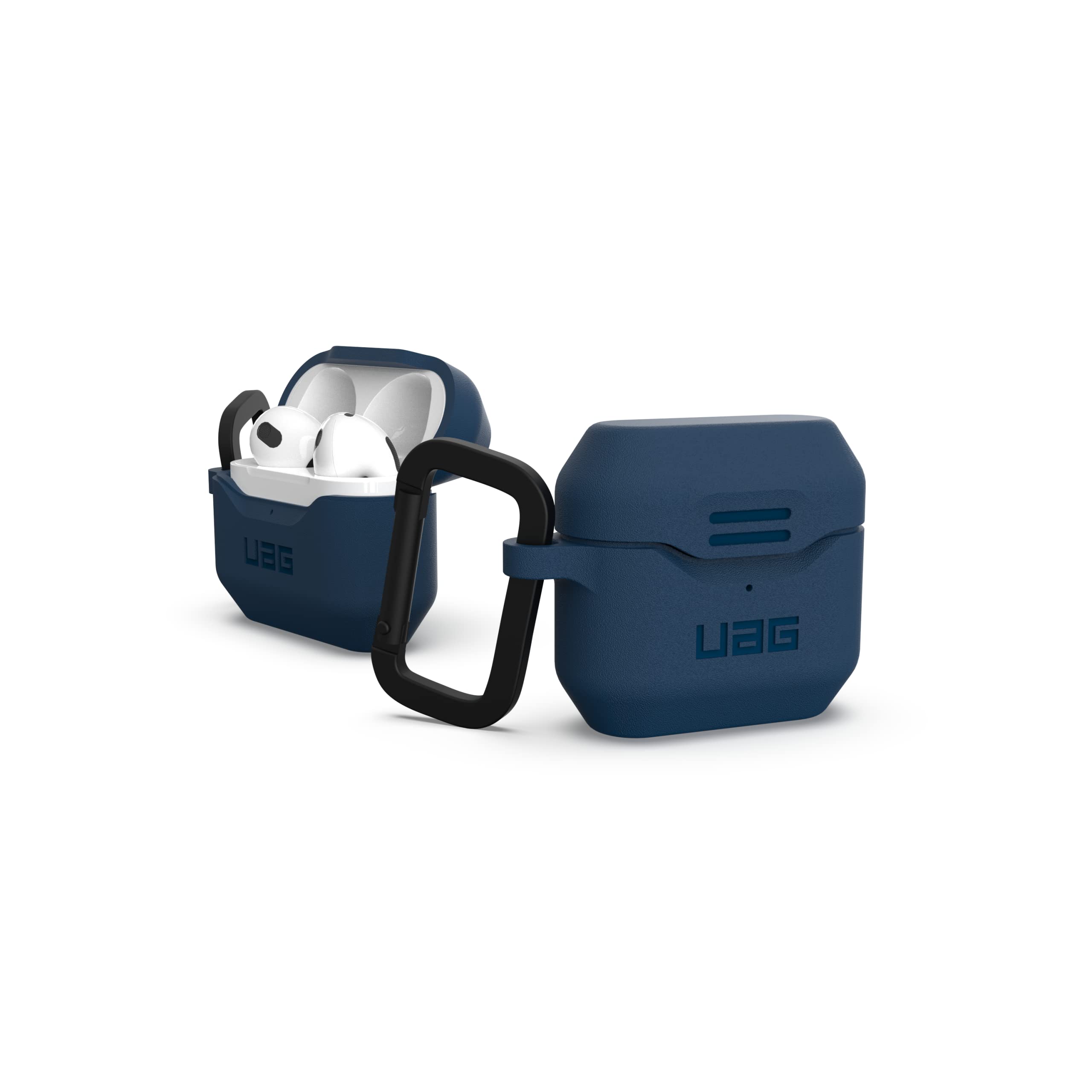 URBAN ARMOR GEAR UAG Designed for AirPod Case Blue Mallard (3rd Generation, 2021) Durable Protective Soft-Touch Silicone with Detachable Carabiner, Standard Issue Series