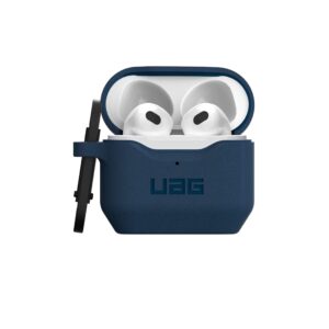 URBAN ARMOR GEAR UAG Designed for AirPod Case Blue Mallard (3rd Generation, 2021) Durable Protective Soft-Touch Silicone with Detachable Carabiner, Standard Issue Series